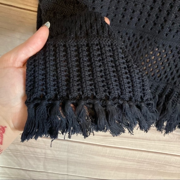 Autumn Cashmere Black Tassel Crew Neck Sweater - Picture 4 of 11
